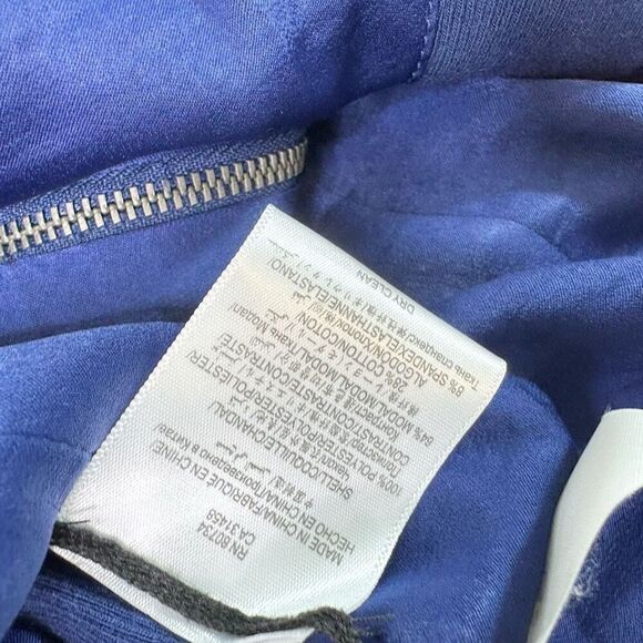 BCBGMaxazria Flora Jacket Womens XS Blue Cascade Collar Full Zip Blazer New - Picture 8 of 10